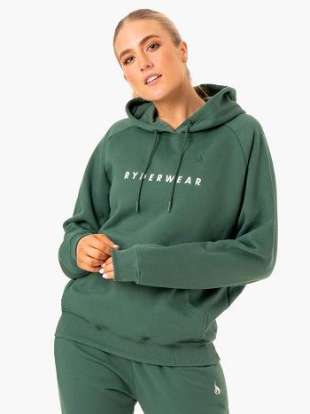 Green Women's Ryderwear Off Duty Fleece Hoodie | 124Y97112