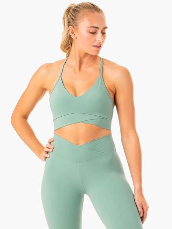 Green Women's Ryderwear Serene Cross Over Sports Bras | DS5147030