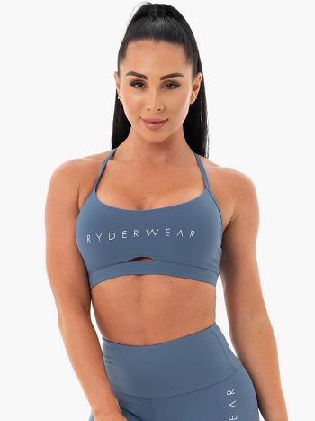 Grey / Blue Women's Ryderwear Staples Sports Bras | MNG84114