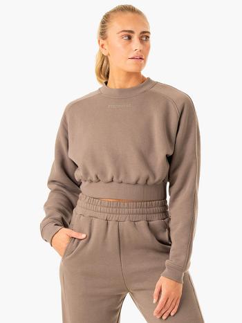 Grey Brown Women's Ryderwear Sideline Sweater Trackset | 125T25446