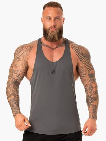 Grey Men's Ryderwear Define Mesh T-Back Tanks | 85GA55494