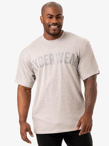 Grey Men's Ryderwear Force Oversized T-Shirt Top | 67U8530458