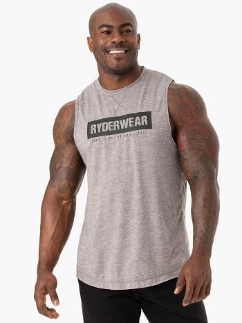 Grey Men's Ryderwear Iron Baller Tank Top | 86FV84591