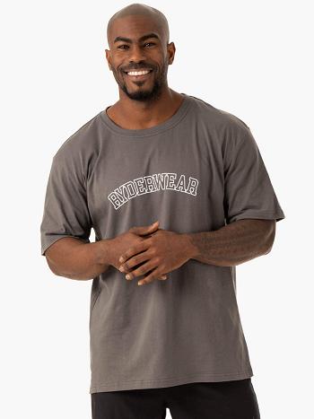 Grey Men's Ryderwear Oversized T-Shirt Top | V8F24735