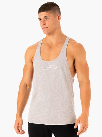 Grey Men's Ryderwear Recharge Stringer T-Back Tanks | 80FE87995