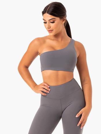 Grey Women's Ryderwear Adapt One Shoulder Sports Bras | GB5230043