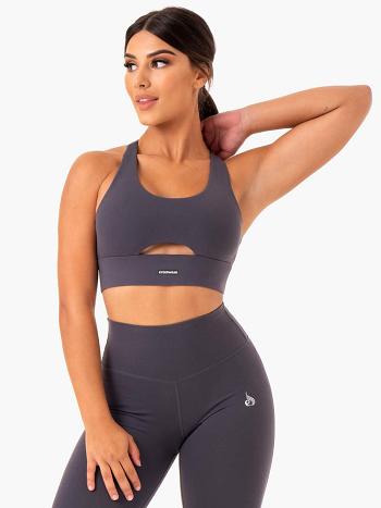 Grey Women's Ryderwear Base Racer Back Sports Bras | 5G5420105