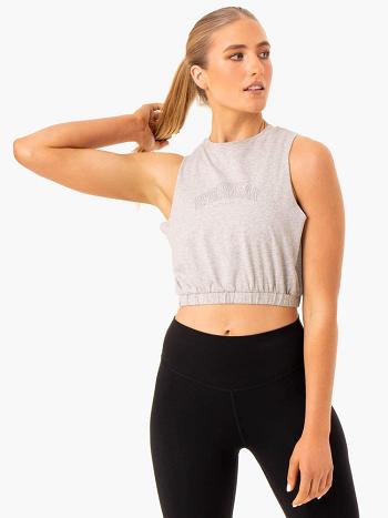 Grey Women's Ryderwear Boxer Muscle Tank Top | YGJ79991