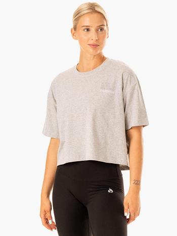 Grey Women's Ryderwear Edit T-Shirt Top | FG44308