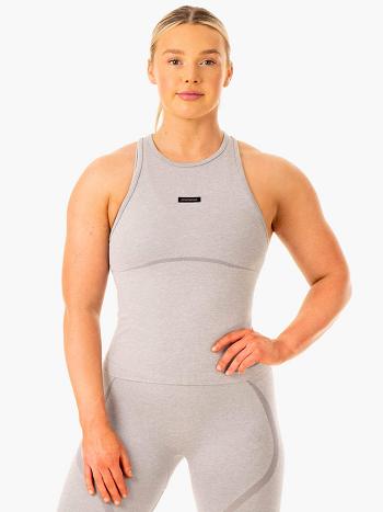 Grey Women's Ryderwear Excel Mid Length Tank Seamless | 109J49838