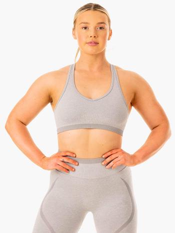 Grey Women's Ryderwear Excel Seamless Sports Bras | DF5222760