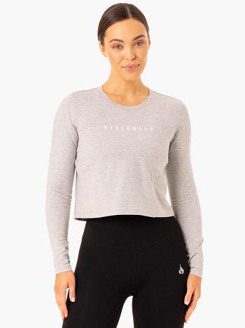 Grey Women's Ryderwear Foundation Long Sleeve Top Top | HR6038506