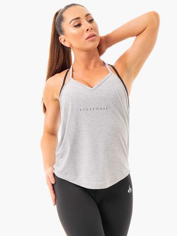 Grey Women's Ryderwear Luxe Tanks | 72HF29741