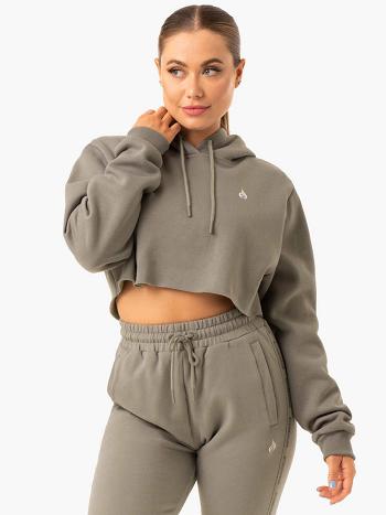 Khaki Women's Ryderwear Base Pullover Hoodie Top | 61YH83458