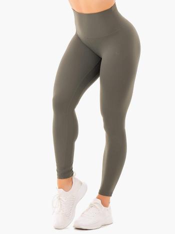 Khaki Women's Ryderwear NKD High Waisted Leggings | 46GA20171