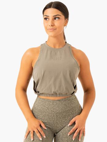 Khaki Women's Ryderwear Rotation Tank Top | MNG90465