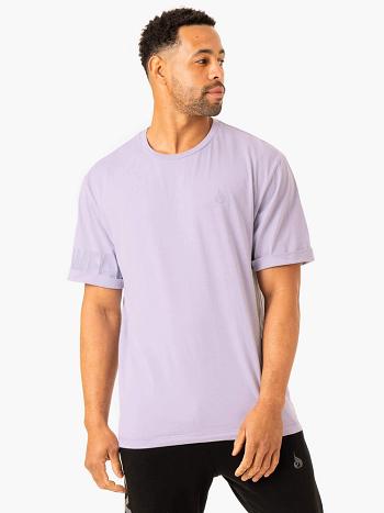 Lavender Men's Ryderwear Heritage Oversized T-Shirt Active Lounge | 133S85537