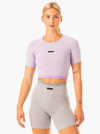 Lavender Women's Ryderwear Excel Seamless T-shirt | 73JF58795