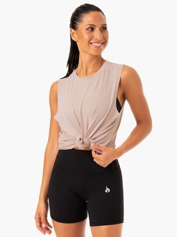 Light Brown Women's Ryderwear Base Regular Cut Tank Top | 63KR44169