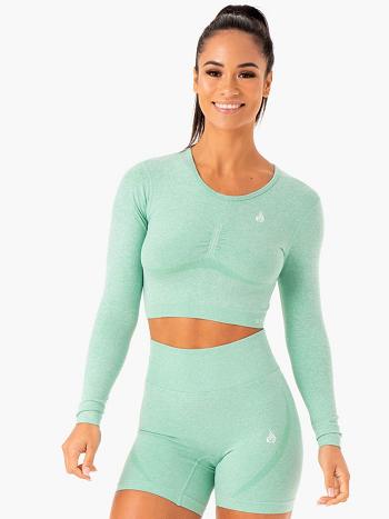 Mint Women's Ryderwear Sculpt Long Sleeve Top Seamless | 46RW99261