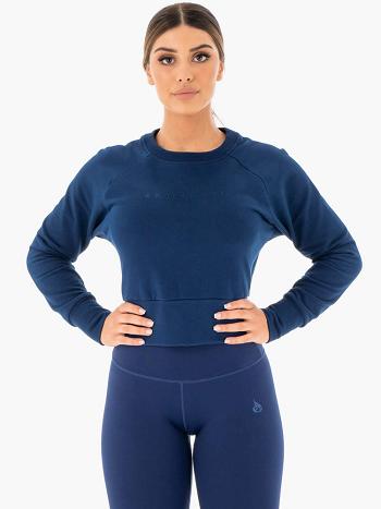 Navy Women's Ryderwear Motion Sweater Active Lounge | 170F73713