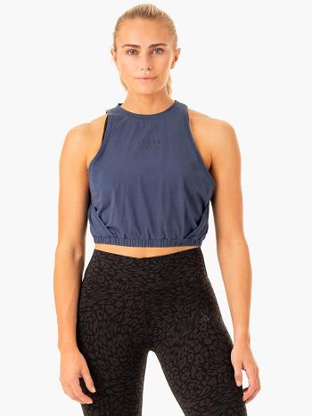 Navy Women's Ryderwear Rotation Tank Top | 136G18111