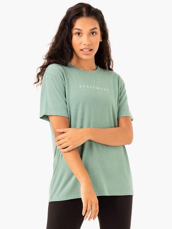 Olive Women's Ryderwear Boyfriend Longline T-shirt | 132J83895