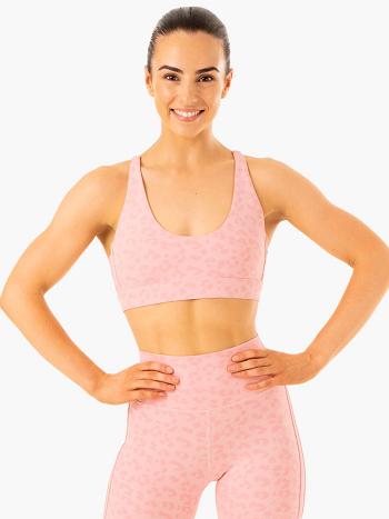 Pink / Leopard Women's Ryderwear Evolution Sports Bras | GB5330321