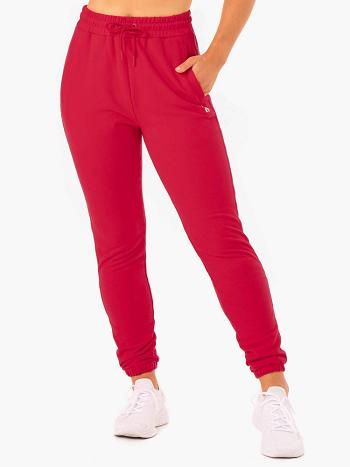 Pink / Red Women's Ryderwear Base High Waisted Track Pants | 76ES80234