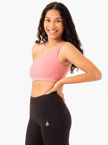 Pink Women's Ryderwear Adapt One Shoulder Sports Bras | ES5664612