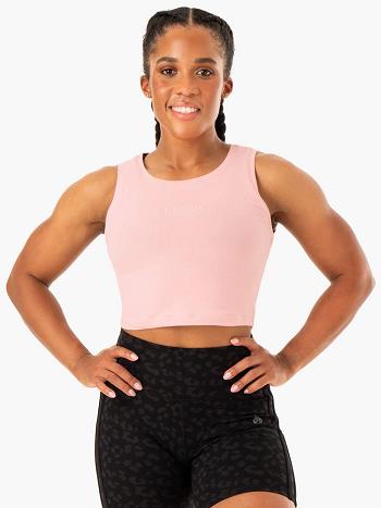 Pink Women's Ryderwear Evolution Cotton Tank Top | 67GA92198