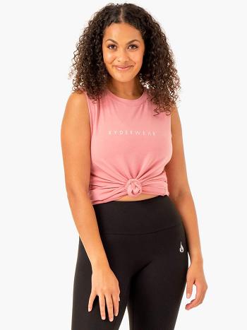 Pink Women's Ryderwear Foundation Muscle Tanks | XG6861167