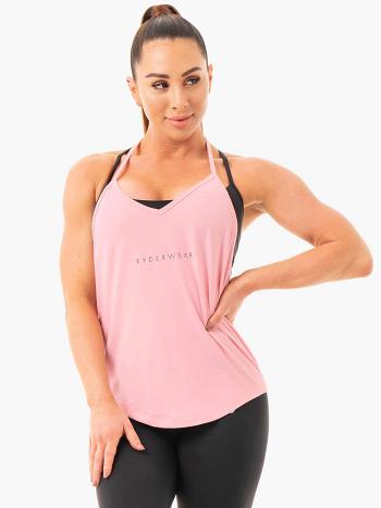 Pink Women's Ryderwear Luxe T-Back Top | 58FV19078