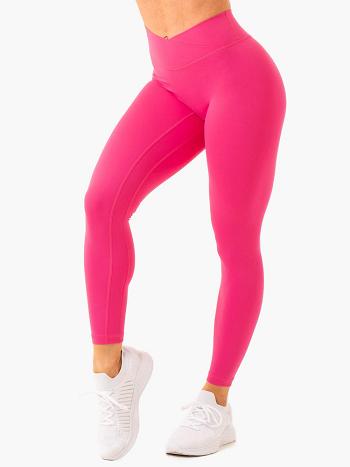 Pink Women's Ryderwear NKD Cross Over Leggings | 78S84861