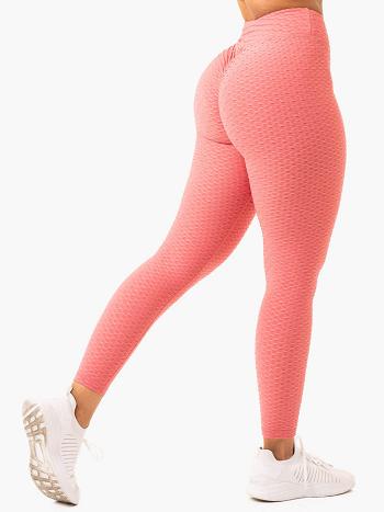 Pink Women's Ryderwear Optic Scrunch Bum Leggings | BG3977007