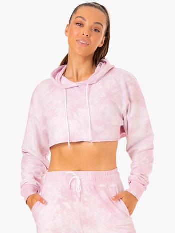 Pink Women's Ryderwear Tie Dye Pullover Hoodie Top | 61NG28125