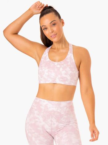 Purple / Pink Women's Ryderwear Tie Dye Sports Bras | 618Y61434