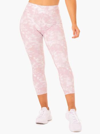 Purple / Pink Women's Ryderwear Tie Dye 7/8 Leggings | A2X67262