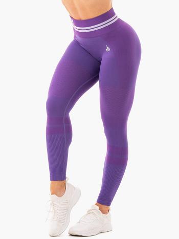 Purple Women's Ryderwear Freestyle High Waisted Leggings Seamless | ES4676323