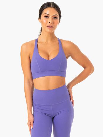 Purple Women's Ryderwear NKD Align Sports Bras | G5B77948