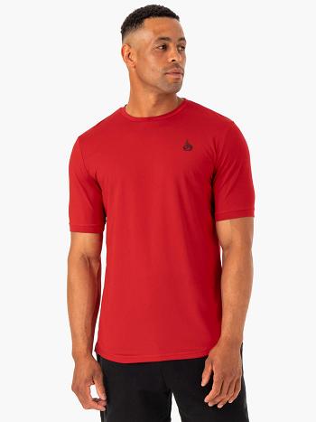 Red Men's Ryderwear Optimal Mesh T-Shirt Top | OKT66968