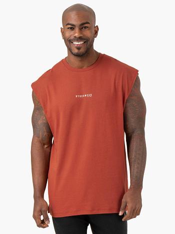 Red Men's Ryderwear Pursuit Wide Cut Tanks | 82ES80655