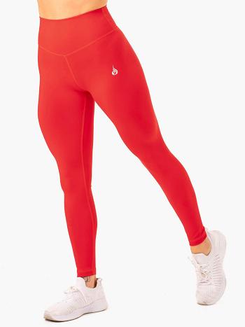 Red Women's Ryderwear Knockout High Waisted Leggings Scrunch Bum | 46JF30825