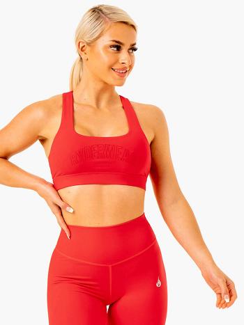 Red Women's Ryderwear Knockout Racer Back Sports Bras | ES5794676