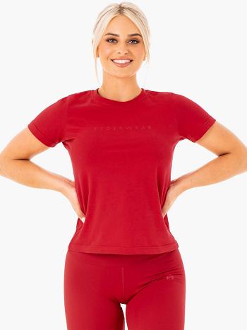 Red Women's Ryderwear Motion T-Shirt Top | 621Y16857