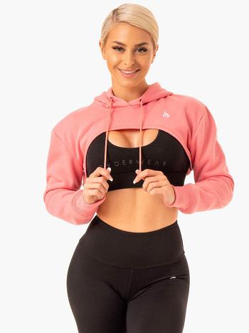 Rose / Pink Women's Ryderwear Staples Super Crop Sweater Top | 113Y77737