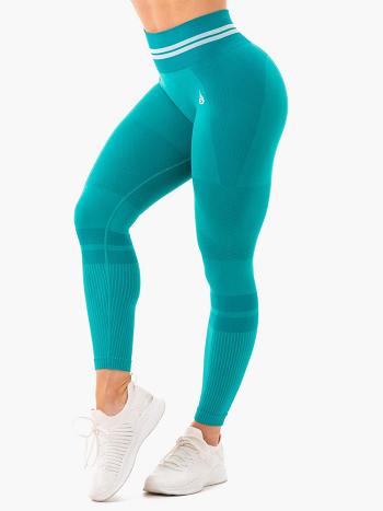 Turquoise Women's Ryderwear Freestyle High Waisted Leggings Seamless | 49YR78541