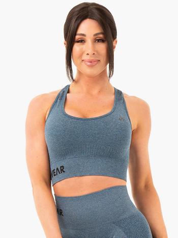 Turquoise Women's Ryderwear Seamless Staples Sports Bras | 57RW58819