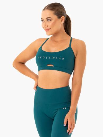 Turquoise Women's Ryderwear Staples Sports Bras | 118IV28237