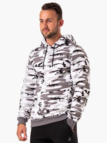 White / Camo Men's Ryderwear Camo Tech Pullover Hoodie | 5G8828963